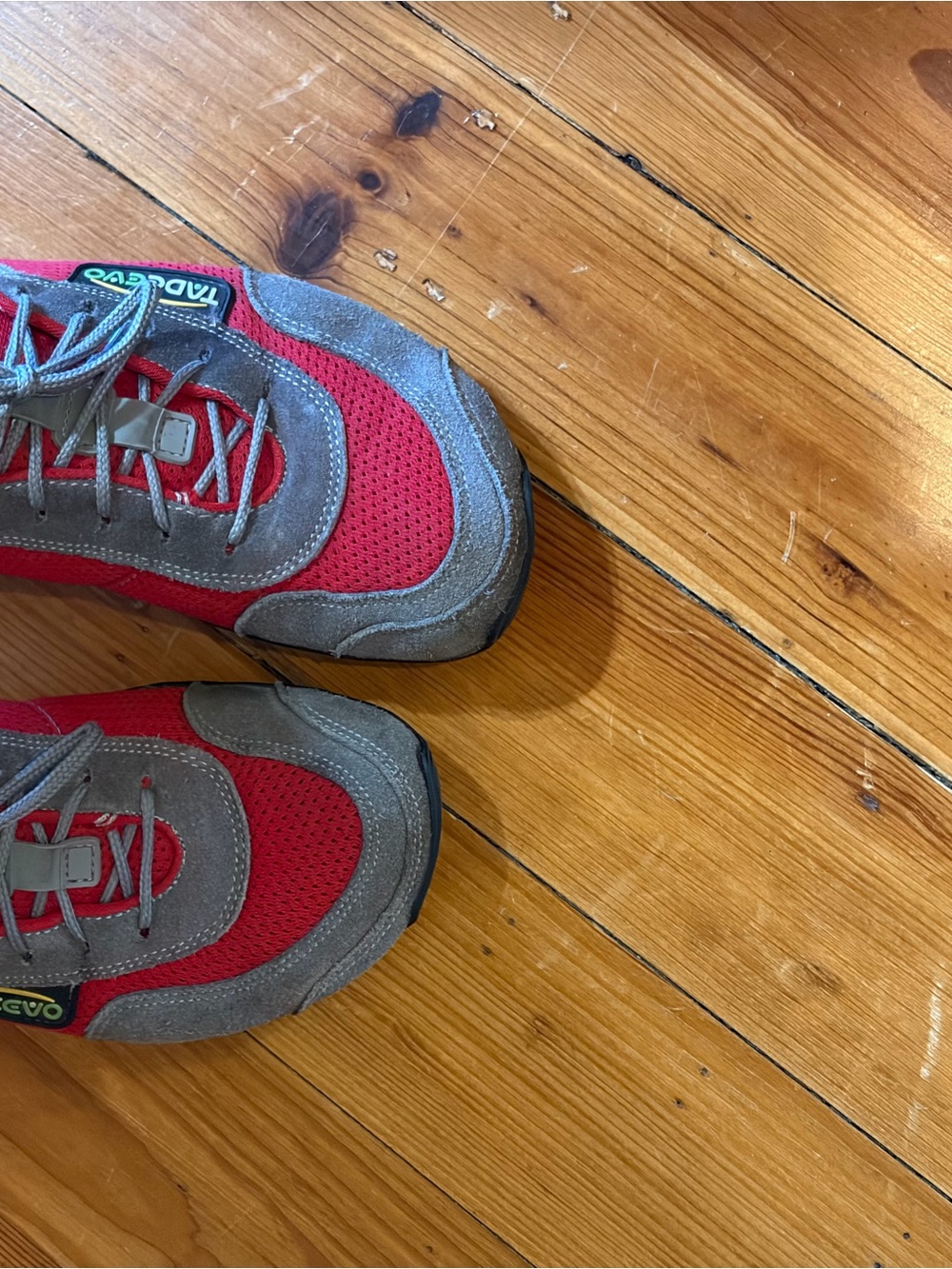 Red and Gray Women's Athletic Sneakers - Lightweight Casual Trainers - Picture 9 of 9
